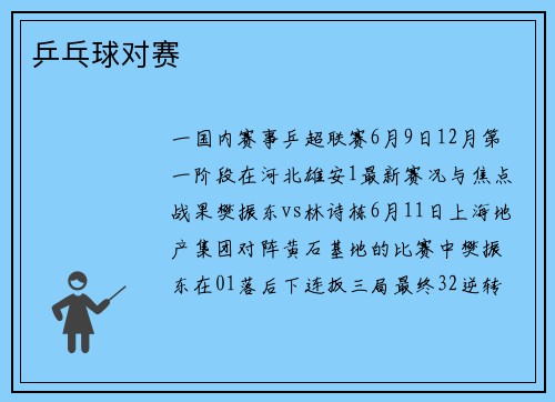 乒乓球对赛